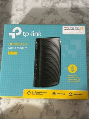 TP-Link TC-7610 DOCSIS 3.0 Cable Modem 343 Mbps Gigabit Xfinity Spectrum Cox Box